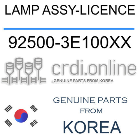LAMP ASSY-LICENCE [ORIGINAL] 92500-3E100XX 925003E100XX 92500 3E100XX