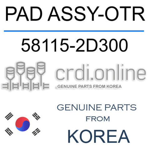 PAD ASSY-OTR [ORIGINAL] 58115-2D300 581152D300 58115 2D300