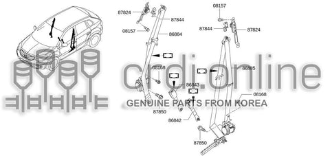 ADJUSTER-SEAT BELT 87824-JZ10A 87824JZ10A 87824 JZ10A