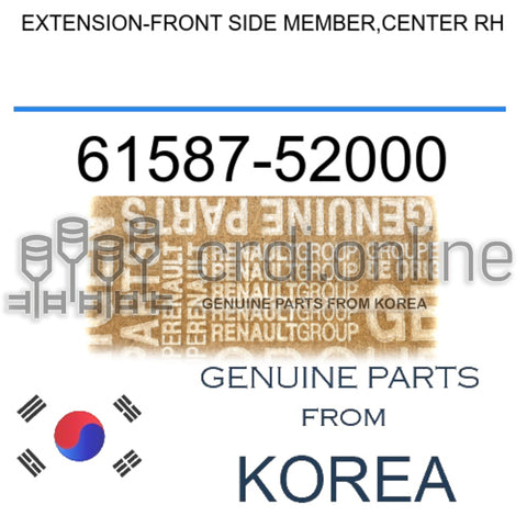 EXTENSION-FRONT SIDE MEMBER,CENTER RH [ORIGINAL] 61587-52000 6158752000 61587 52000