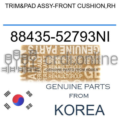 TRIM&PAD ASSY-FRONT CUSHION,RH [ORIGINAL] 88435-52793NI 8843552793NI 88435 52793NI