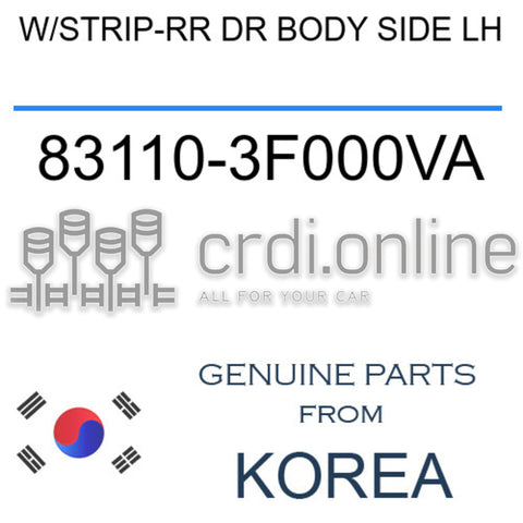 W/STRIP-RR DR BODY SIDE LH [ORIGINAL] 83110-3F000VA 831103F000VA 83110 3F000VA