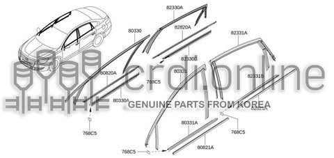 WEATHERSTRIP-REAR DOOROUTER LH 82821-0176R 828210176R 82821 0176R