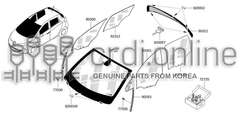 HOLDER-BACK DOOR GLASS [ORIGINAL] 90356-2759R 903562759R 90356 2759R