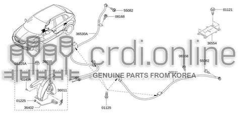 CABLE ASSY-PARKING BRAKEREAR LH 36531-0316R 365310316R 36531 0316R