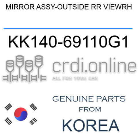 MIRROR ASSY-OUTSIDE RR VIEWRH [ORIGINAL] KK140-69110G1 KK14069110G1 KK140 69110G1