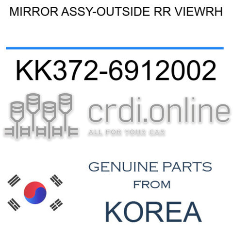 MIRROR ASSY-OUTSIDE RR VIEWRH [ORIGINAL] KK372-6912002 KK3726912002 KK372 6912002