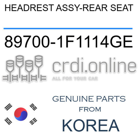 HEADREST ASSY-REAR SEAT [ORIGINAL] 89700-1F1114GE 897001F1114GE 89700 1F1114GE