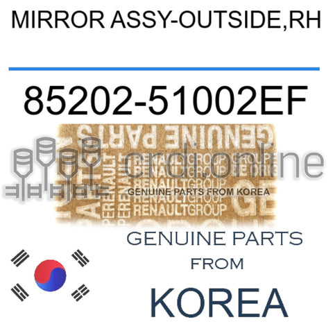 MIRROR ASSY-OUTSIDE,RH [ORIGINAL] 85202-51002EF 8520251002EF 85202 51002EF
