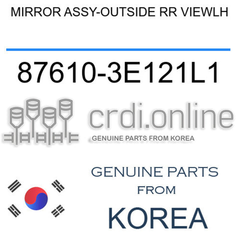 MIRROR ASSY-OUTSIDE RR VIEWLH [ORIGINAL] 87610-3E121L1 876103E121L1 87610 3E121L1