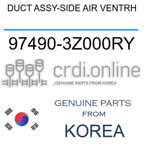DUCT ASSY-SIDE AIR VENTRH [ORIGINAL] 97490-3Z000RY 974903Z000RY 97490 3Z000RY