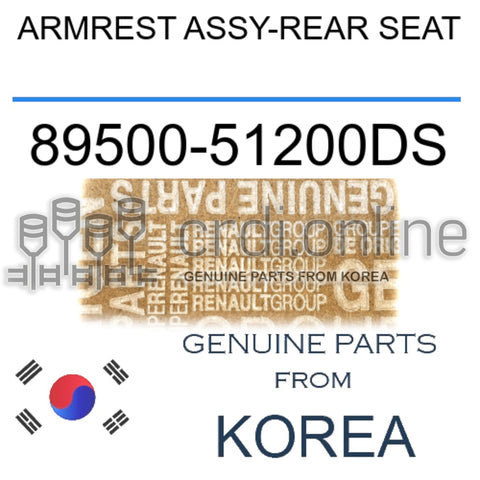 ARMREST ASSY-REAR SEAT [ORIGINAL] 89500-51200DS 8950051200DS 89500 51200DS