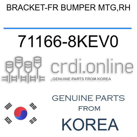 BRACKET-FR BUMPER MTG,RH 71166-8KEV0 711668KEV0 71166 8KEV0
