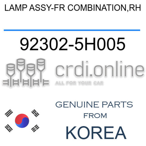 LAMP ASSY-FR COMBINATION,RH [ORIGINAL] 92302-5H005 923025H005 92302 5H005