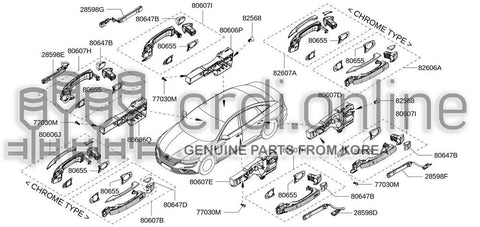 ESCUTCHEON-FRONT CHROME DOOR OUTSIDE HANDLELH 80647-8534R 806478534R 80647 8534R