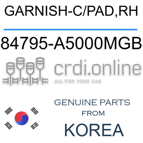 GARNISH-C/PAD,RH [ORIGINAL] 84795-A5000MGB 84795A5000MGB 84795 A5000MGB