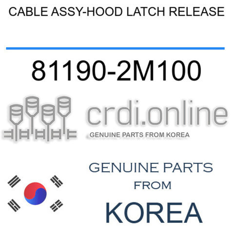 CABLE ASSY-HOOD LATCH RELEASE 81190-2M100 811902M100 81190 2M100