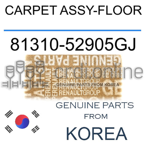CARPET ASSY-FLOOR [ORIGINAL] 81310-52905GJ 8131052905GJ 81310 52905GJ
