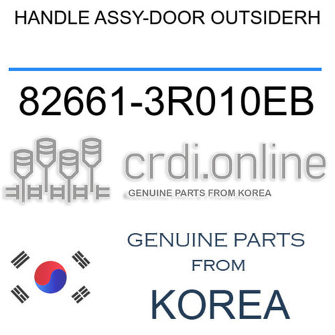 HANDLE ASSY-DOOR OUTSIDERH [ORIGINAL] 82661-3R010EB 826613R010EB 82661 3R010EB