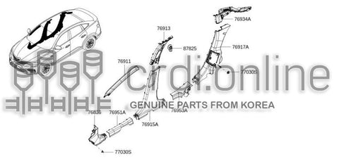 TRIM-REAR QUARTERRH 76934-4201R 769344201R 76934 4201R