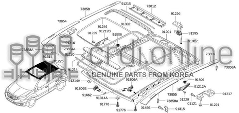 DEFLECTOR ASSY-SUNROOF 91280-JY00A 91280JY00A 91280 JY00A