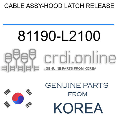 CABLE ASSY-HOOD LATCH RELEASE 81190-L2100 81190L2100 81190 L2100