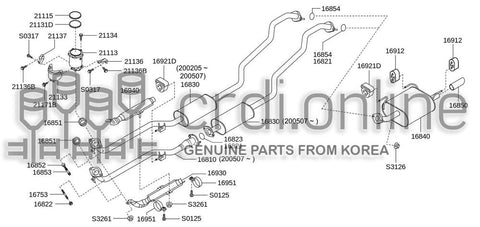 BEARING-SEALEXHAUST JT 16851-31000 1685131000 16851 31000