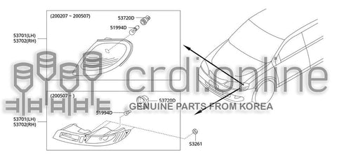 LAMP ASSY-FRONT TURN SIGNALRH 53702-31000 5370231000 53702 31000