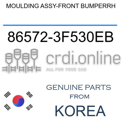 MOULDING ASSY-FRONT BUMPERRH [ORIGINAL] 86572-3F530EB 865723F530EB 86572 3F530EB