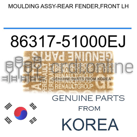 MOULDING ASSY-REAR FENDER,FRONT LH [ORIGINAL] 86317-51000EJ 8631751000EJ 86317 51000EJ
