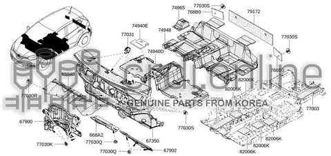 DAMPER-COWL TOP 668A2-3053R 668A23053R 668A2 3053R