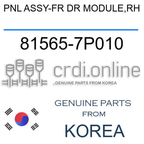 PNL ASSY-FR DR MODULE,RH 81565-7P010 815657P010 81565 7P010
