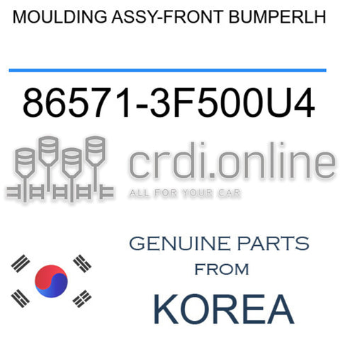 MOULDING ASSY-FRONT BUMPERLH [ORIGINAL] 86571-3F500U4 865713F500U4 86571 3F500U4