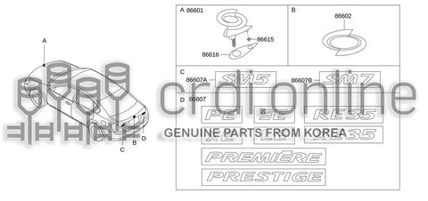 EMBLEM-TRUNK LID 86620-52102 8662052102 86620 52102