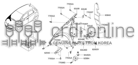 FENDER ASSY-FRONTRH 63100-5416R 631005416R 63100 5416R