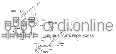 SUPPORT ASSY-MOUNTING RH FRRONT FENDER 63142-5381R 631425381R 63142 5381R