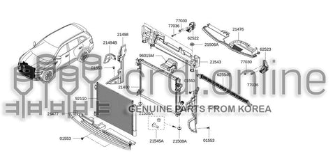 BRACKET-RADIATOR MOUNTINGUPPER 21542-7600R 215427600R 21542 7600R