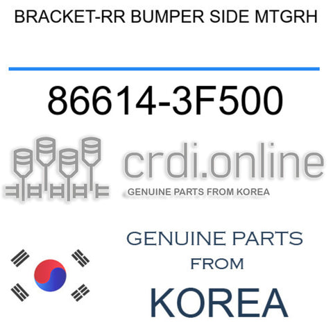 BRACKET-RR BUMPER SIDE MTGRH 86614-3F500 866143F500 86614 3F500