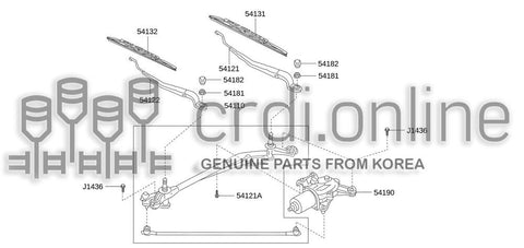 ARM ASSY-WINDSHIELD WIPERASSISTANT 54141-52000 5414152000 54141 52000
