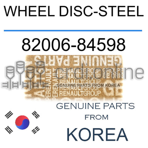 WHEEL DISC-STEEL [ORIGINAL] 82006-84598 8200684598 82006 84598