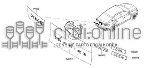 EMBLEM-REAR CENTER 90890-9422R 908909422R 90890 9422R