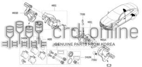 CALIPER ASSY-W/O PADRH 44001-5895R 440015895R 44001 5895R