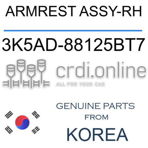 ARMREST ASSY-RH 3K5AD-88125BT7 3K5AD88125BT7 3K5AD 88125BT7