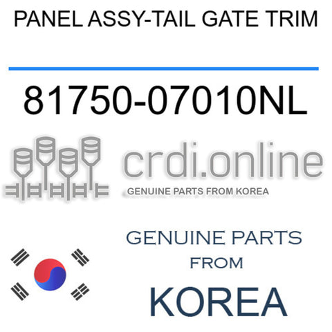 PANEL ASSY-TAIL GATE TRIM [ORIGINAL] 81750-07010NL 8175007010NL 81750 07010NL