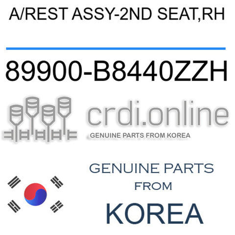 A/REST ASSY-2ND SEAT,RH [ORIGINAL] 89900-B8440ZZH 89900B8440ZZH 89900 B8440ZZH