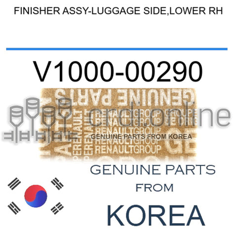 FINISHER ASSY-LUGGAGE SIDE,LOWER RH [ORIGINAL] V1000-00290 V100000290 V1000 00290