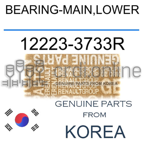 BEARING-MAIN,LOWER [ORIGINAL] 12223-3733R 122233733R 12223 3733R