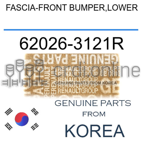 FASCIA-FRONT BUMPER,LOWER [ORIGINAL] 62026-3121R 620263121R 62026 3121R