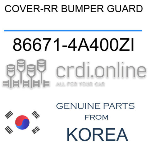 COVER-RR BUMPER GUARD [ORIGINAL] 86671-4A400ZI 866714A400ZI 86671 4A400ZI