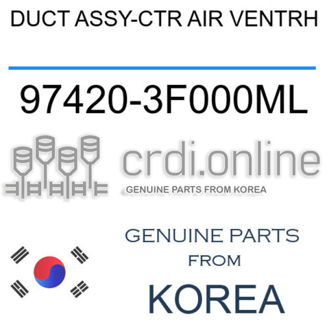 DUCT ASSY-CTR AIR VENTRH [ORIGINAL] 97420-3F000ML 974203F000ML 97420 3F000ML